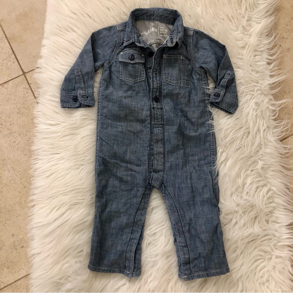 Baby Gap 1969 Chambray Denim One piece Size 12-18 months